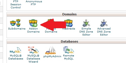 Open the Addon Domain page from within cPanel.