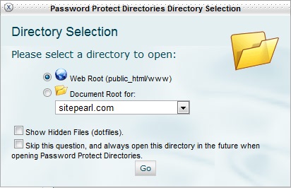 Select the location of the directory.