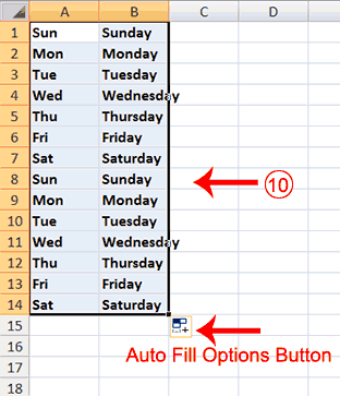 Fill Cells Example 2