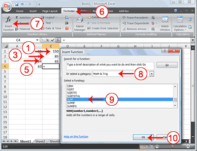 Sum Function Example -- Ribbon