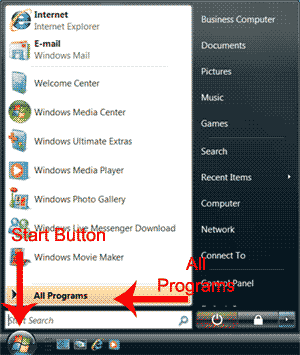 All Programs Menu